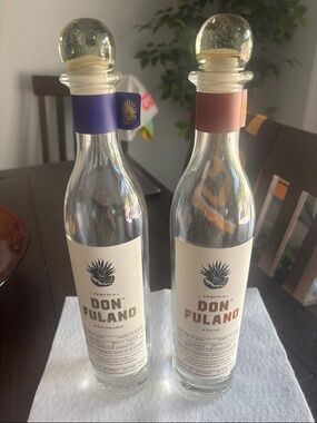 Don Fulano Reposado & Añejo Tequila Bottles - Clear Glass